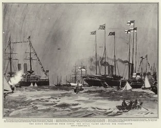 La partida del Rey de Cowes, el yate real partiendo hacia Portsmouth